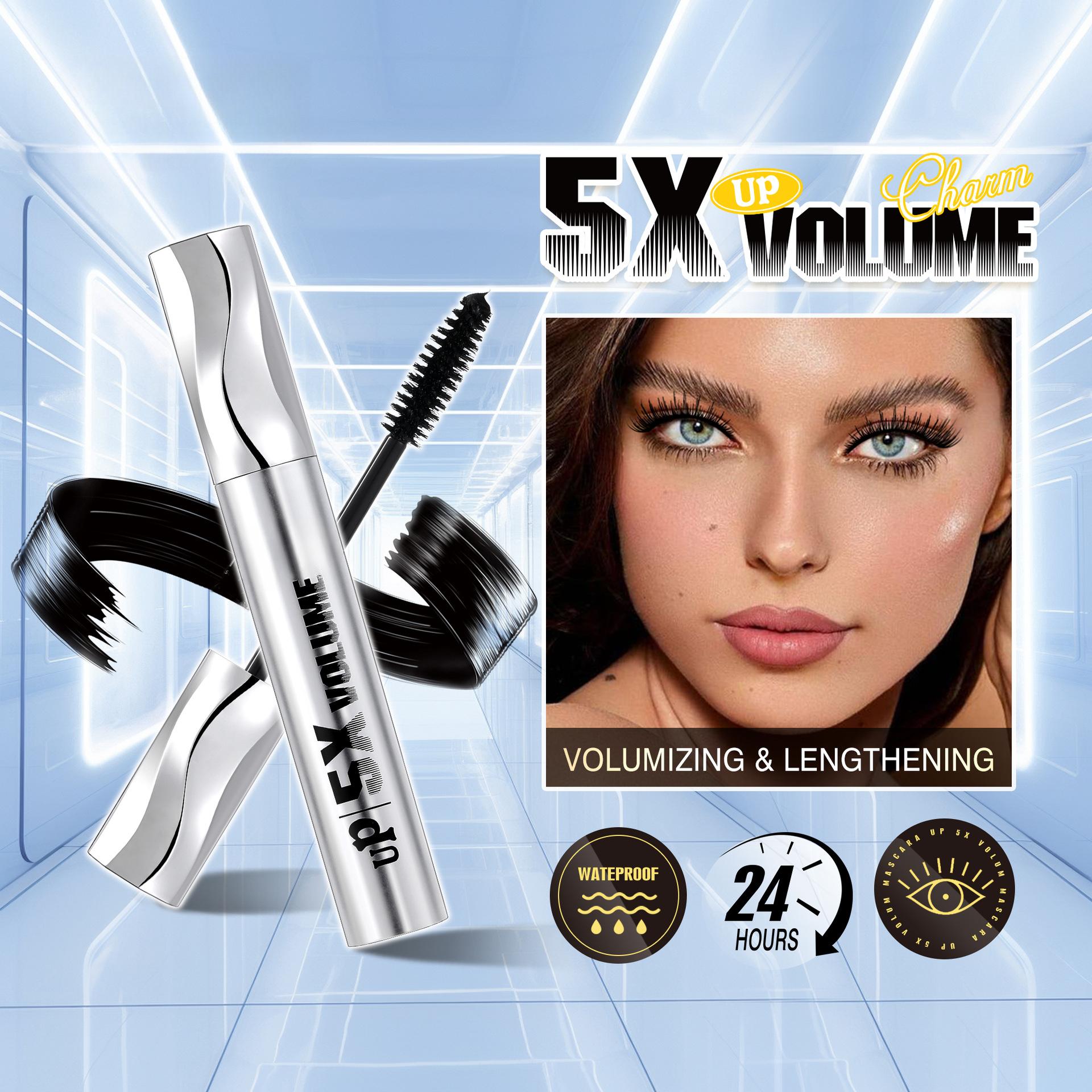 Silver tube mascara is waterproof, sweat-proof, non-smudging, thickening, curling, lengthening, and setting, suitable for European and American eyelash base