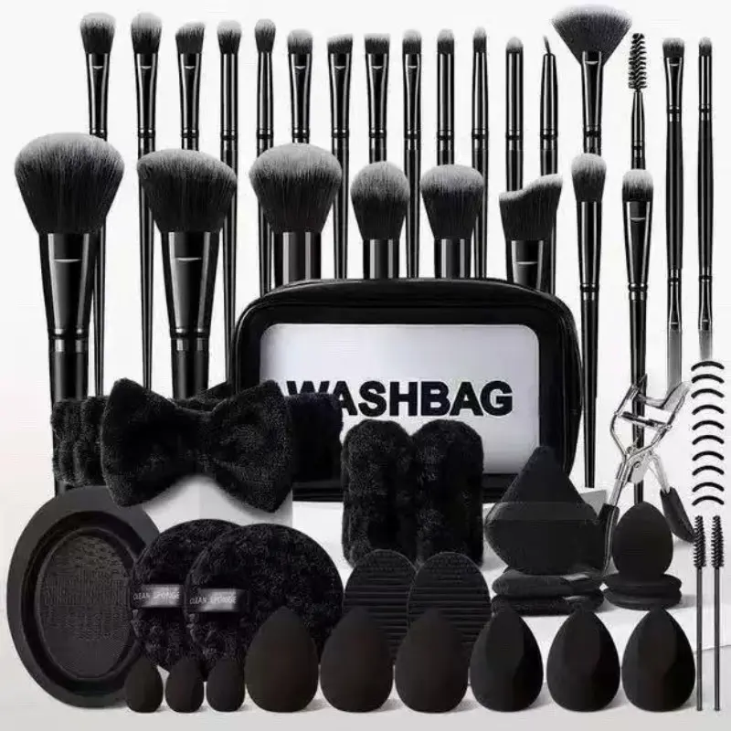 Series Makeup Tool Set, Professional Women's Cosmetics Kit, 62-Piece Portable Cleaning Combo, Ideal Gift for Holidays