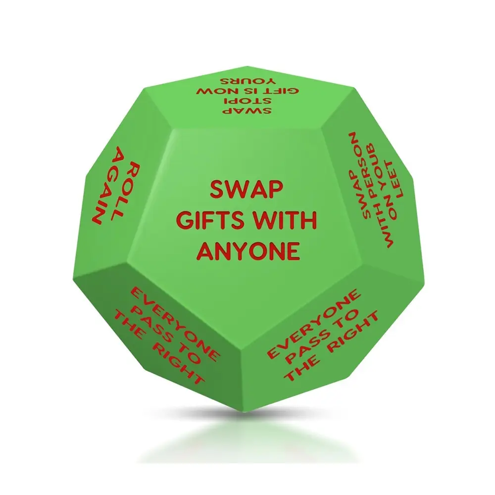 Santa Swap Gift Exchange Dice, 3 * 3in Exchange Gifts Family, Christmas Stocking Stuffers Gift Exchange Dice for Friends for Xmas, Birthday, Party and Family Night, Holiday