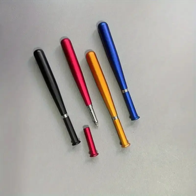 Set of 4 Baseball Bat Round Ballpoint Pens, Unique Design, Smooth Touch, Smooth Writing, Ideal Gift for Boys & Baseball Enthusiasts, Perfect Reward, Ballpoint Pen Gifts