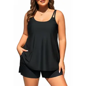 Tempt Me Plus Size Tankini Swimsuits - Women Two Piece Tankini Top with Shorts Flowy Swimsuit 2026 Bathing Suits  SwimWeek  summervibes