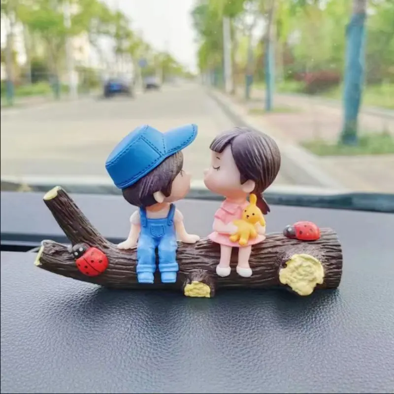 Cute Couple Car Decorations, Interior Dashboard Ornament, Home Office Desk Accessory, DIY Handmade Pair, Car Interior Ornaments, Ca Prop 65 Compliant