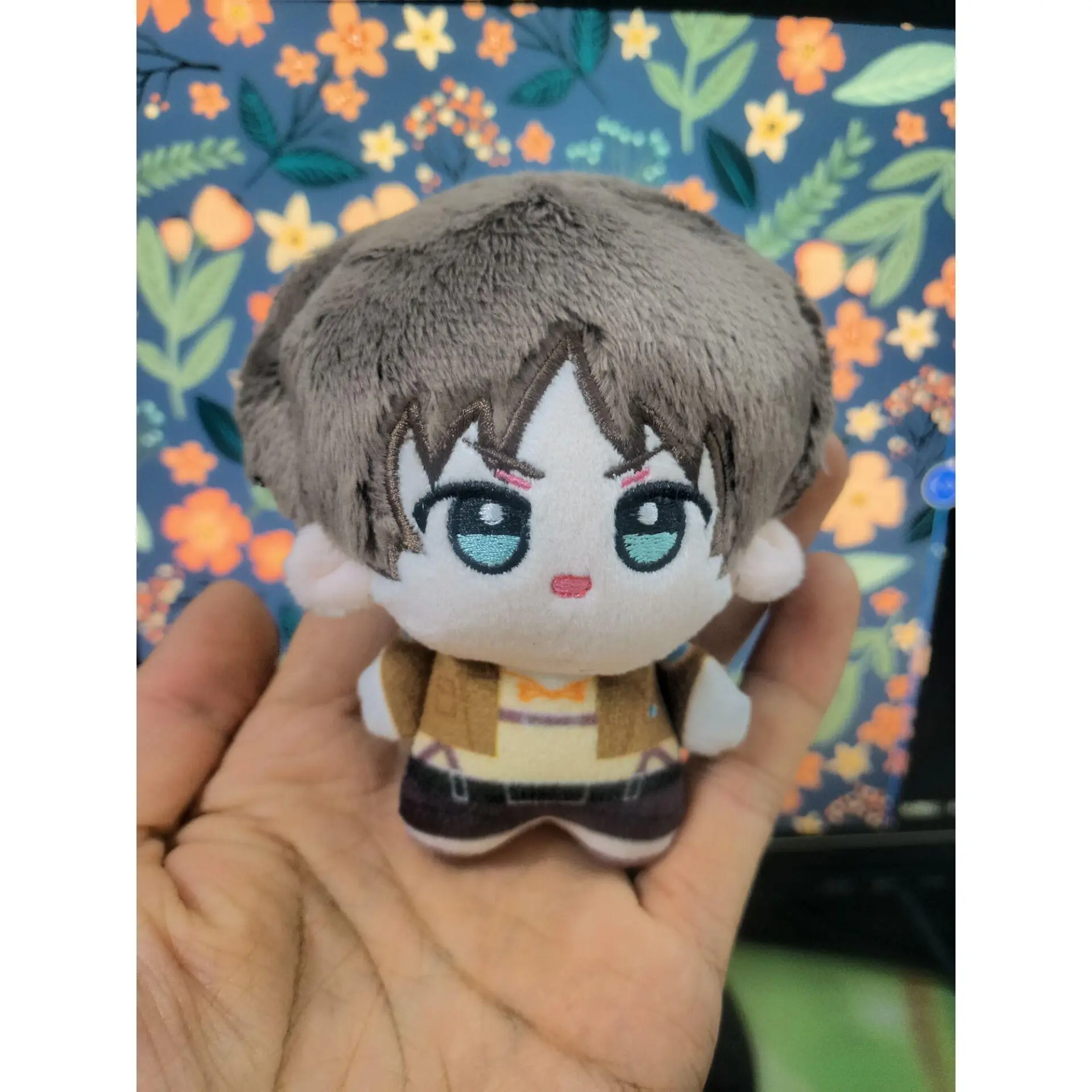 10cm Cute Anime Figure Cotton Keychains - Attack on Titan Eren Jaeger & Mikasa Ackerman, Safe Skin-Friendly Synthetic Accessories, Backpack Pendant Toy for Friends' Everyday Use (As Picture Shown), Plush Cotton