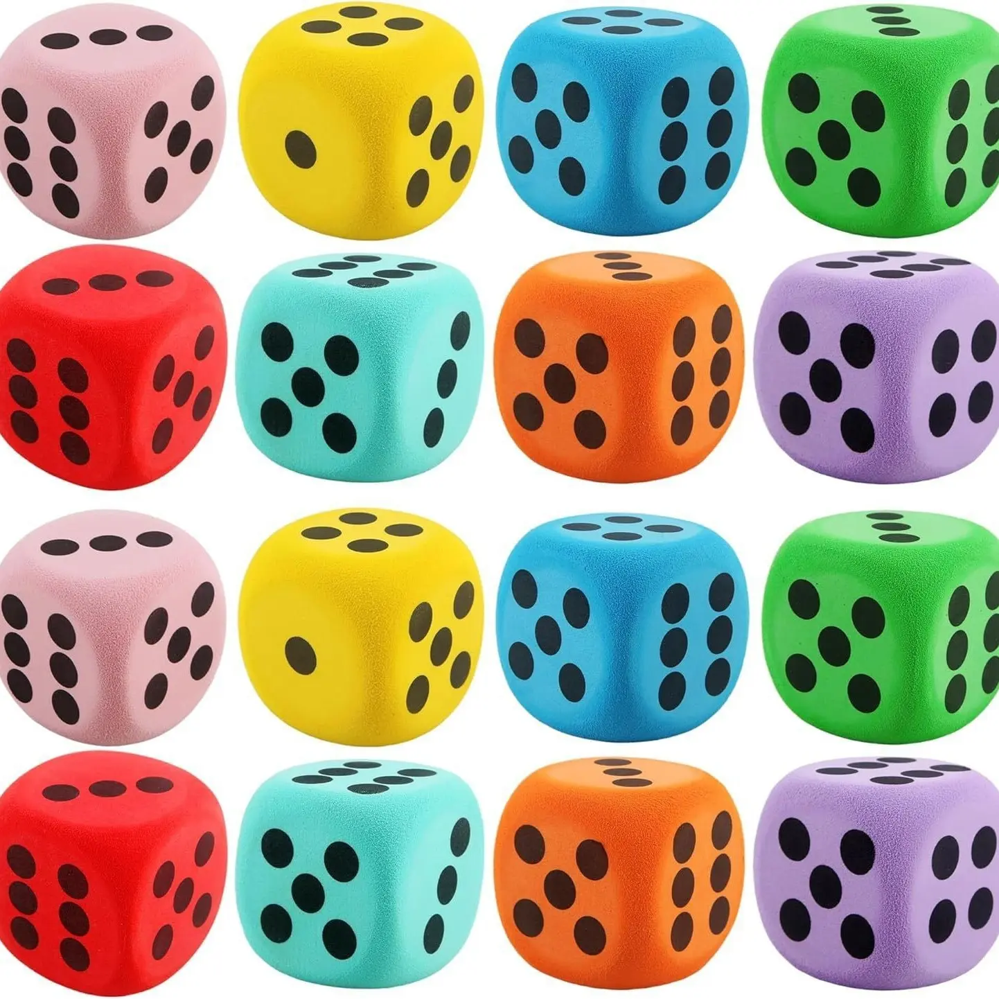 4-Piece Solid Dice Set, Fun Game Props, Six-Sided Colorful Dice, Rounded Square Dice, Random Colors, Perfect for Games and Parties