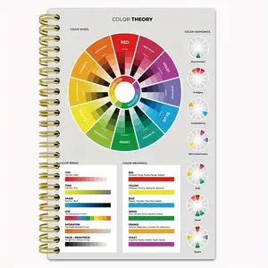 Color Theory Notebook with Color Wheel | Warm/Cool Tones, Primary/Secondary/Neutral Colors - Spiral Bound Designer Planner, 50 Pages, 5.5x8.3 Inches | Perfect for Graphic Design, Art Classes, Education - Ideal Choice for Students and Professionals