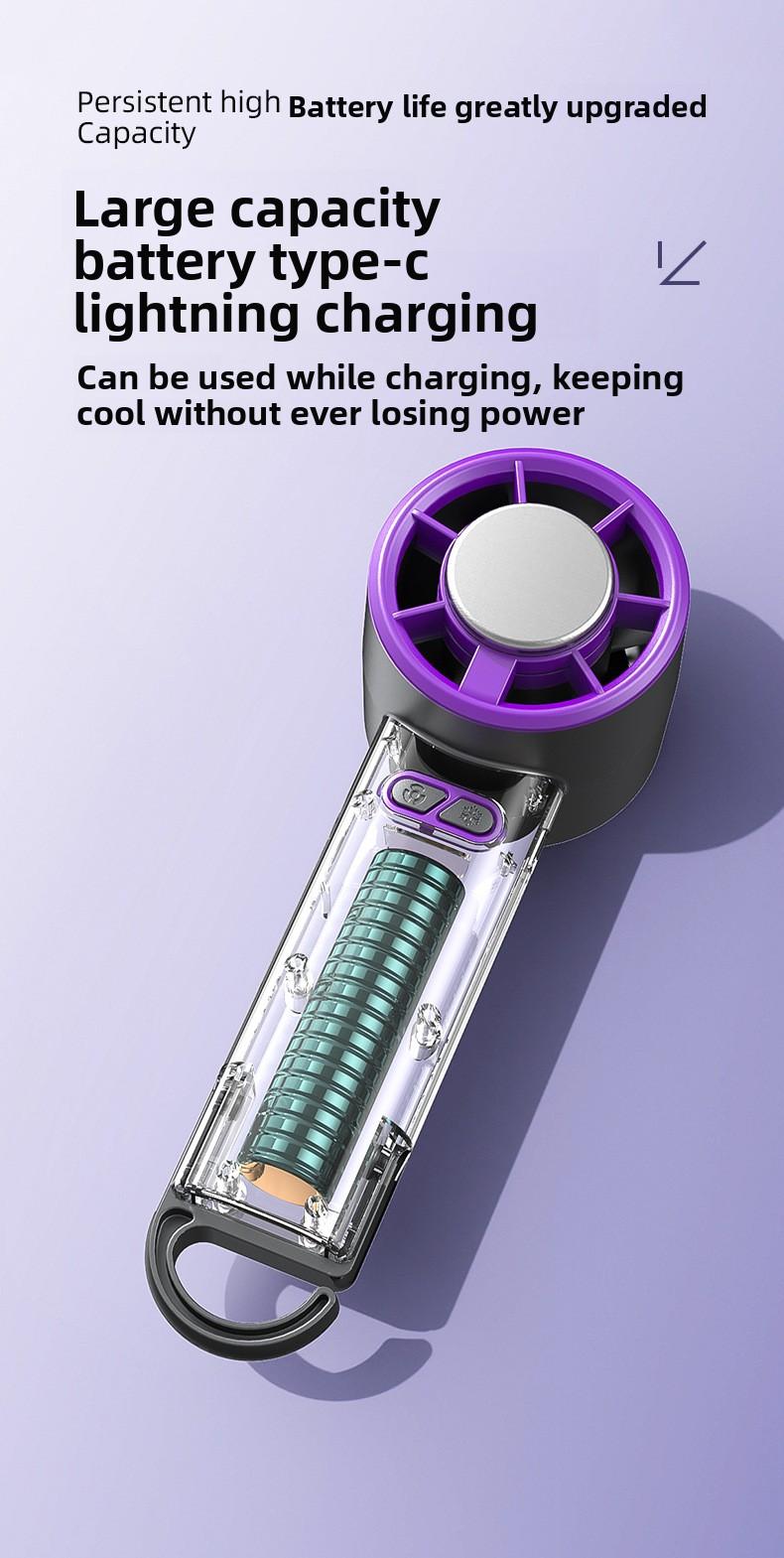 New USB Handheld Fan, Semiconductor Cooling Fan, Five-Speed High-Speed Turbo Fan
