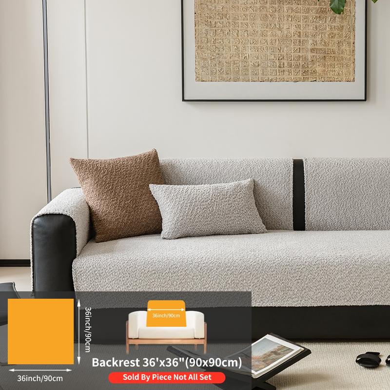 Pure Color Pearl Velvet Sofa Cover, Washable Sofa Slipcover, Pet-Friendly Anti-Slip Protector, Home Decor Furniture Protector for Living Room Bedroom