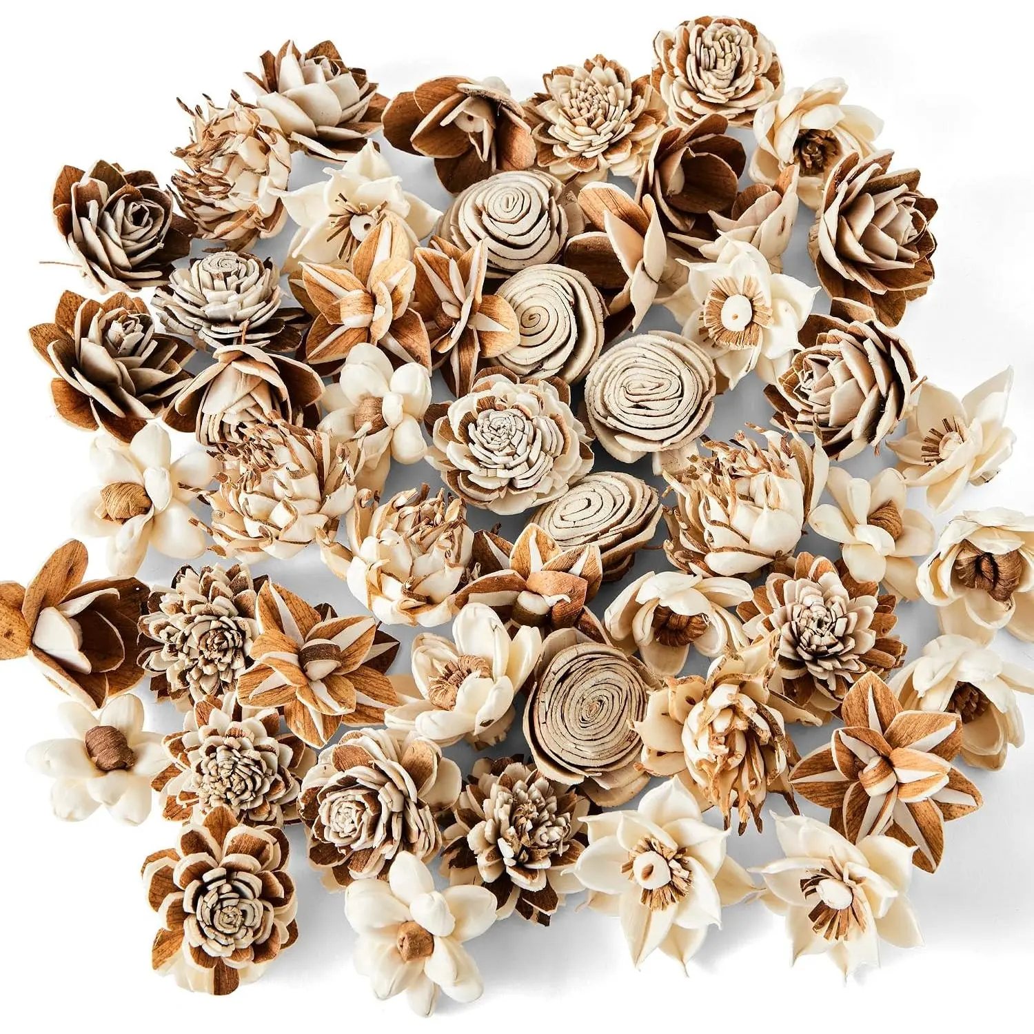 Wood Flower Assortment Small Decorative Flowers