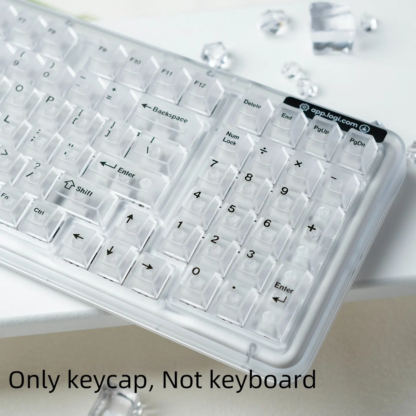 Transparent frosted keycaps, cheery height, Oem Height Keycap, made of PC material, with regular characters compatible with 6.25U space 61 63 64 68 75 81 84 87 98 99 100 104