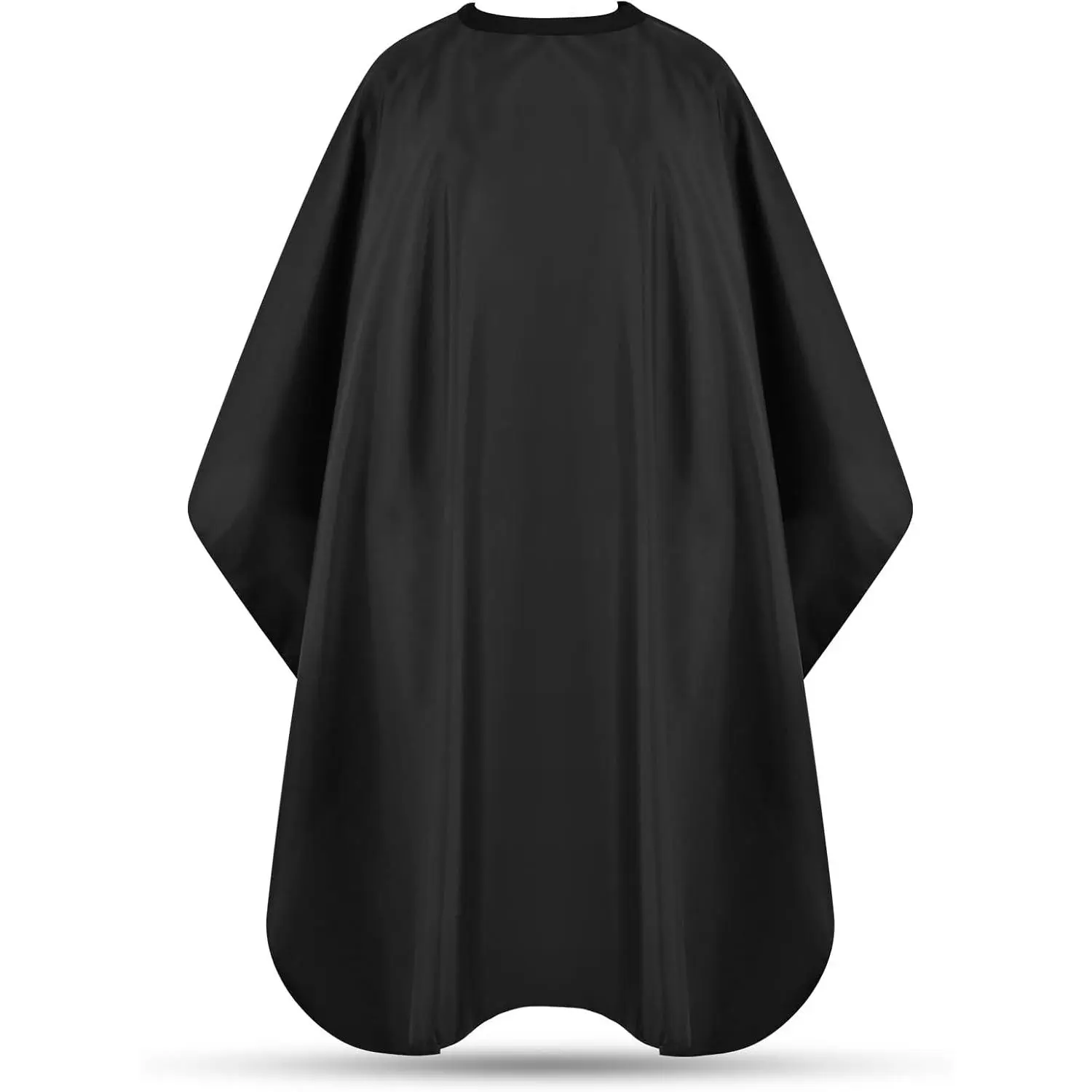 Professional Barber Cape with Adjustable Snap Closure, 57x51 in Large Hairdressing Gown for Salon Stylists, Men and Women - Black