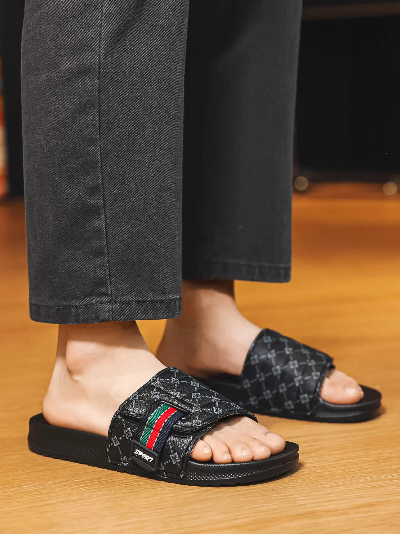 Luxury Floral Velcro Sandals, Adjustable Waterproof Shock Absorption Thick Sole, Trendy Retro Street Style, Comfortable for Daily Use, Summer Outdoor Footwear