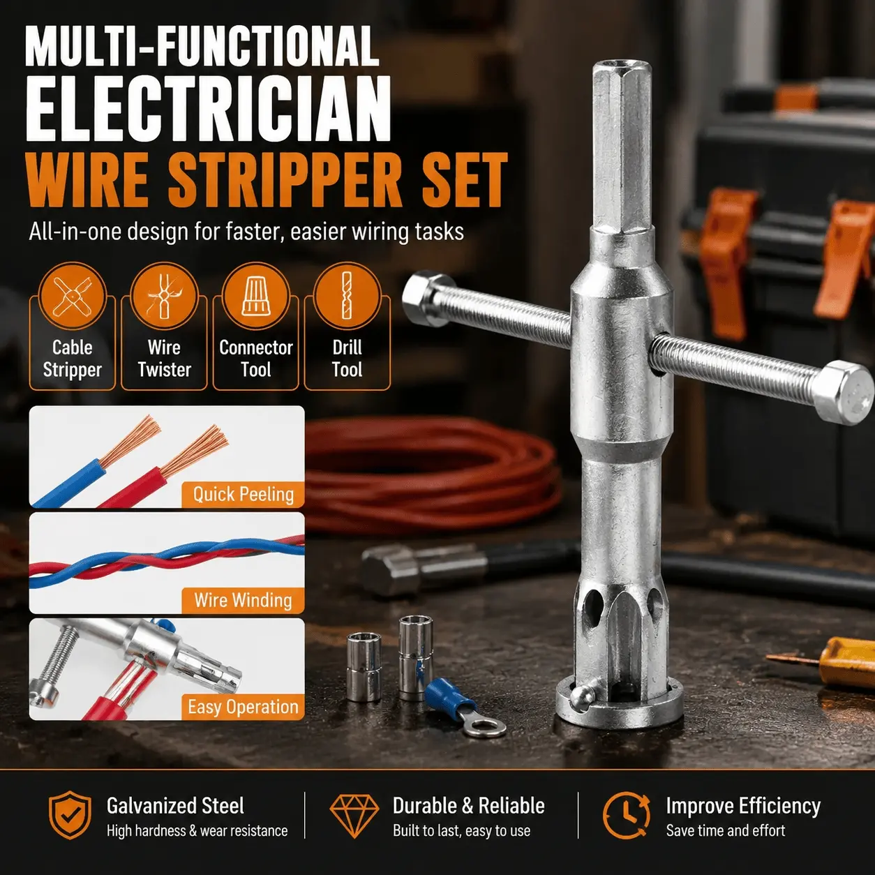 All-in-One Automatic Wire Stripper & Crimper Tool Set, Corrosion-Resistant Alloy, Precision Wire Twister, Cable Cutter, Portable Electrician Pliers for Efficient Wire Processing.