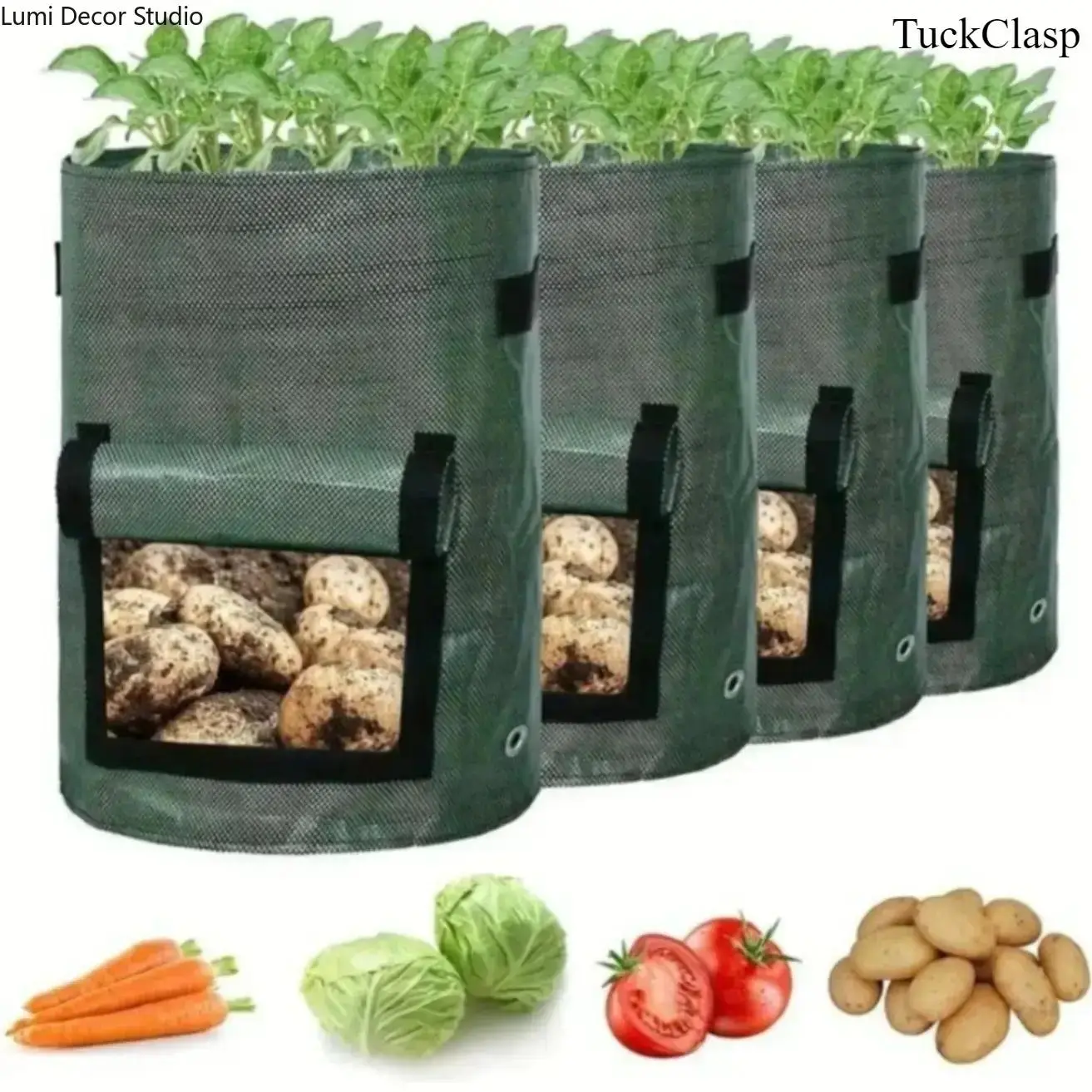 7 Gallon Potato Grow Bag Planter with Reinforced Handles, Breathable Reusable Garden Container for Vegetables, Suitable for Outdoor Gardening and Seasonal Planting