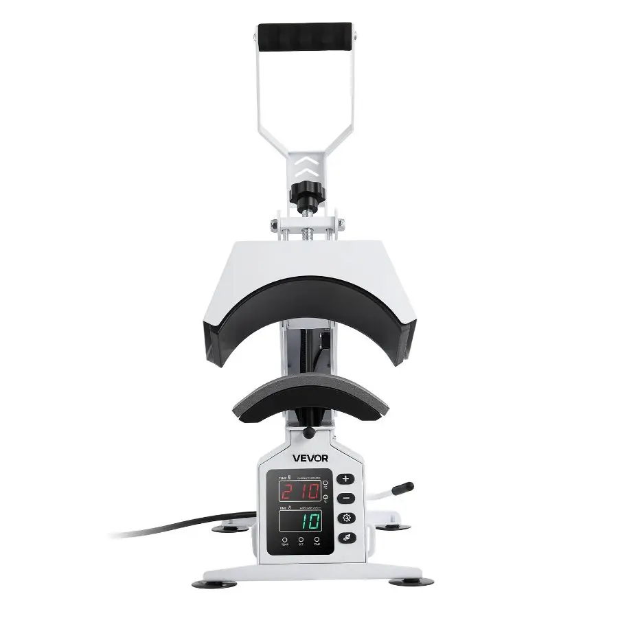 VEVOR Hat Heat Press Machine, with 2 Interchangeable Platens and Caps Stretcher, Precise Temperature Time Control, Heat Press for Hats and Caps, for HTV Iron On and Sublimation Projects, White