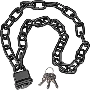Heavy Duty Chain Lock,Security Chain Hardened 8mm Thick with Weather-Resistant Keyed Padlock, Perfect for Indoor Outdoor Motorcycles, Bikes,Generator, Gates,Fence,Furniture (47 inch Chain+Lock)