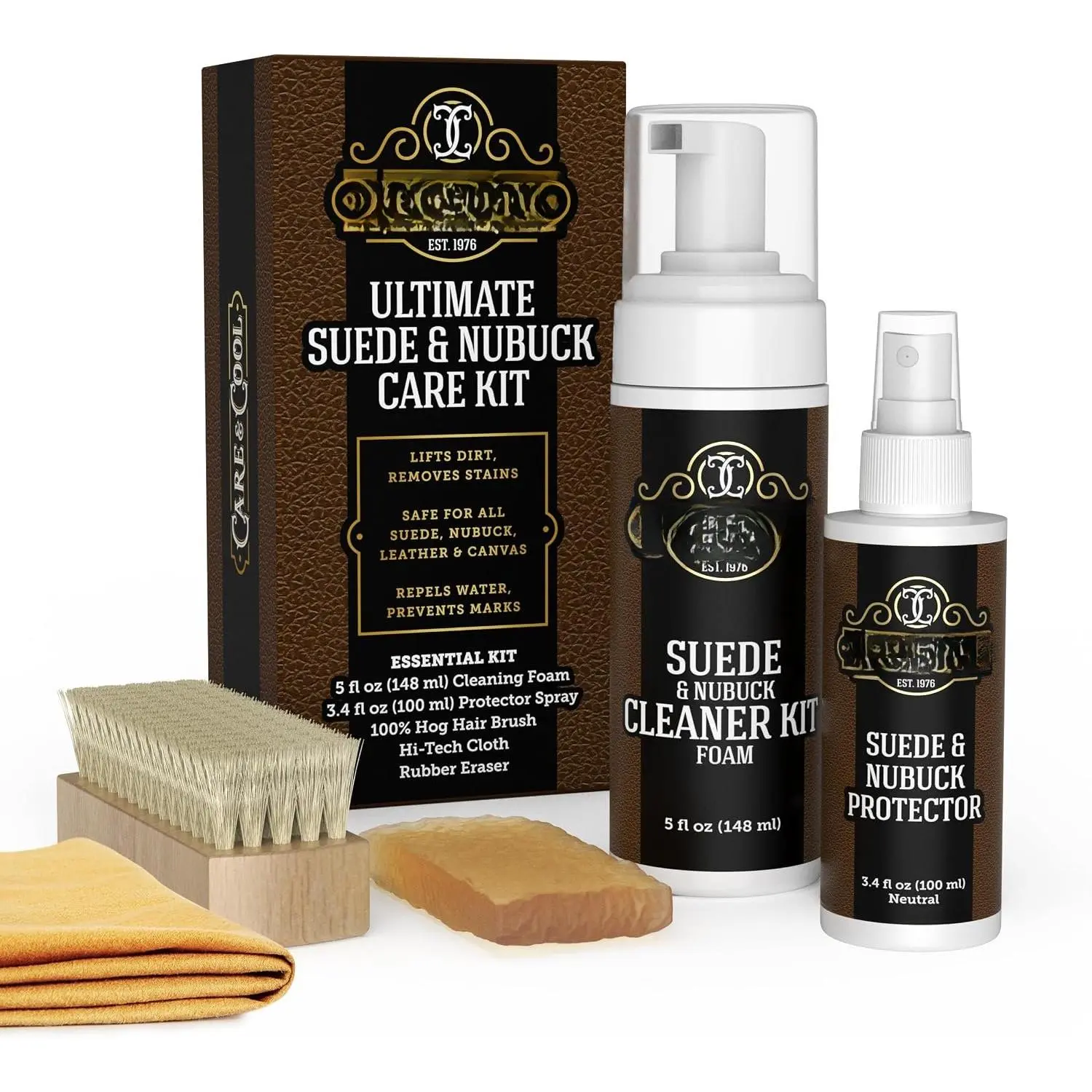 Suede  Nubuck  Kit, Complete 6- System | Gently Lifts Dirt  Grime, Repels Water  Stains, Preserves Breathability, Wear Your Favorites With Confidence