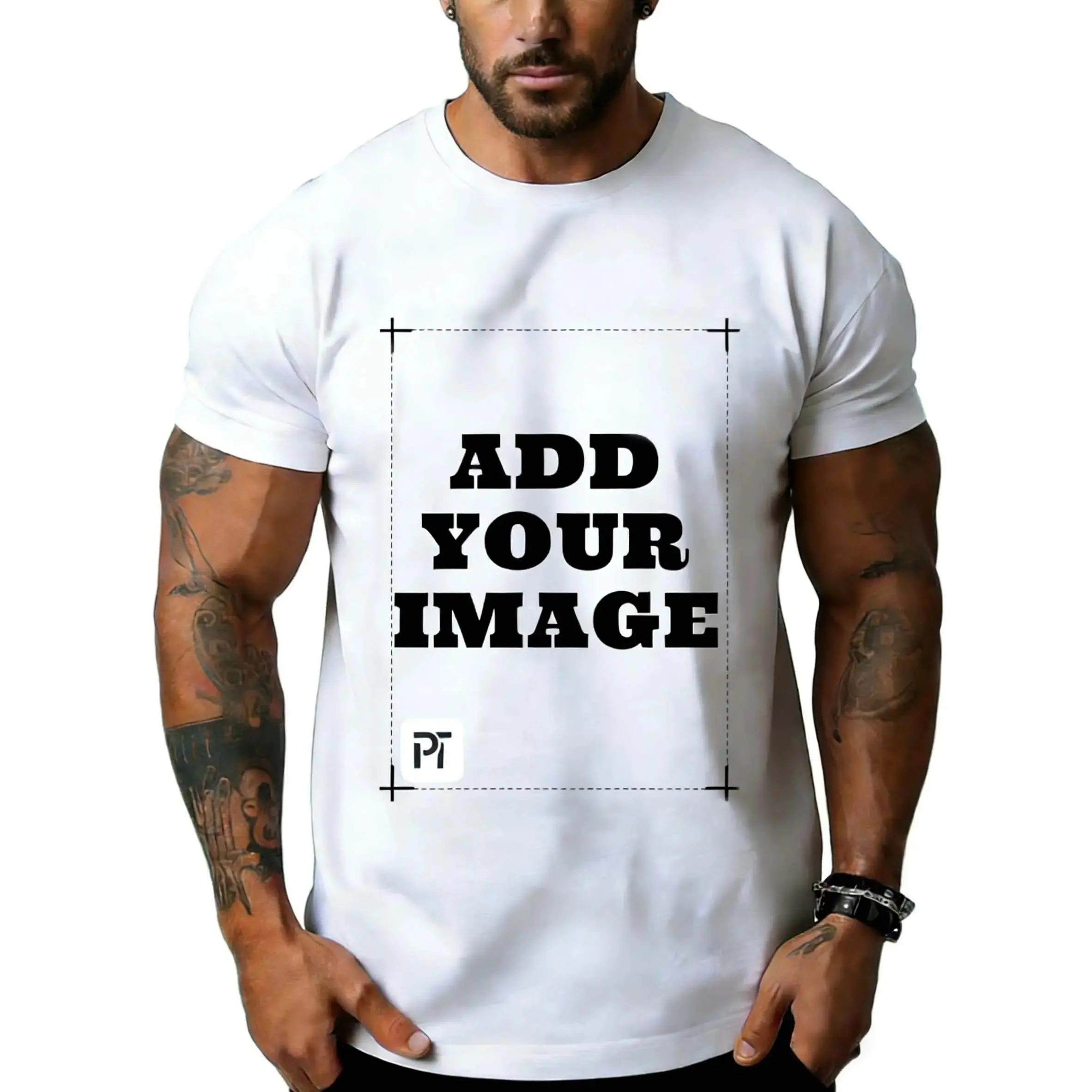 Men's Casual Custom Tshirt, Short-Sleeve Round Neck Top Personalized with Your Photo, Logo or Text for Outdoor Parties, Shortsleeve, Menswear Graphic Tee Design Crewneck Tee Shirts