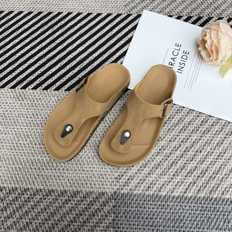 2026 Flip-flops Slippers Mezzanine Large Size Slippers Ladies Cork Slippers Beach Slippers