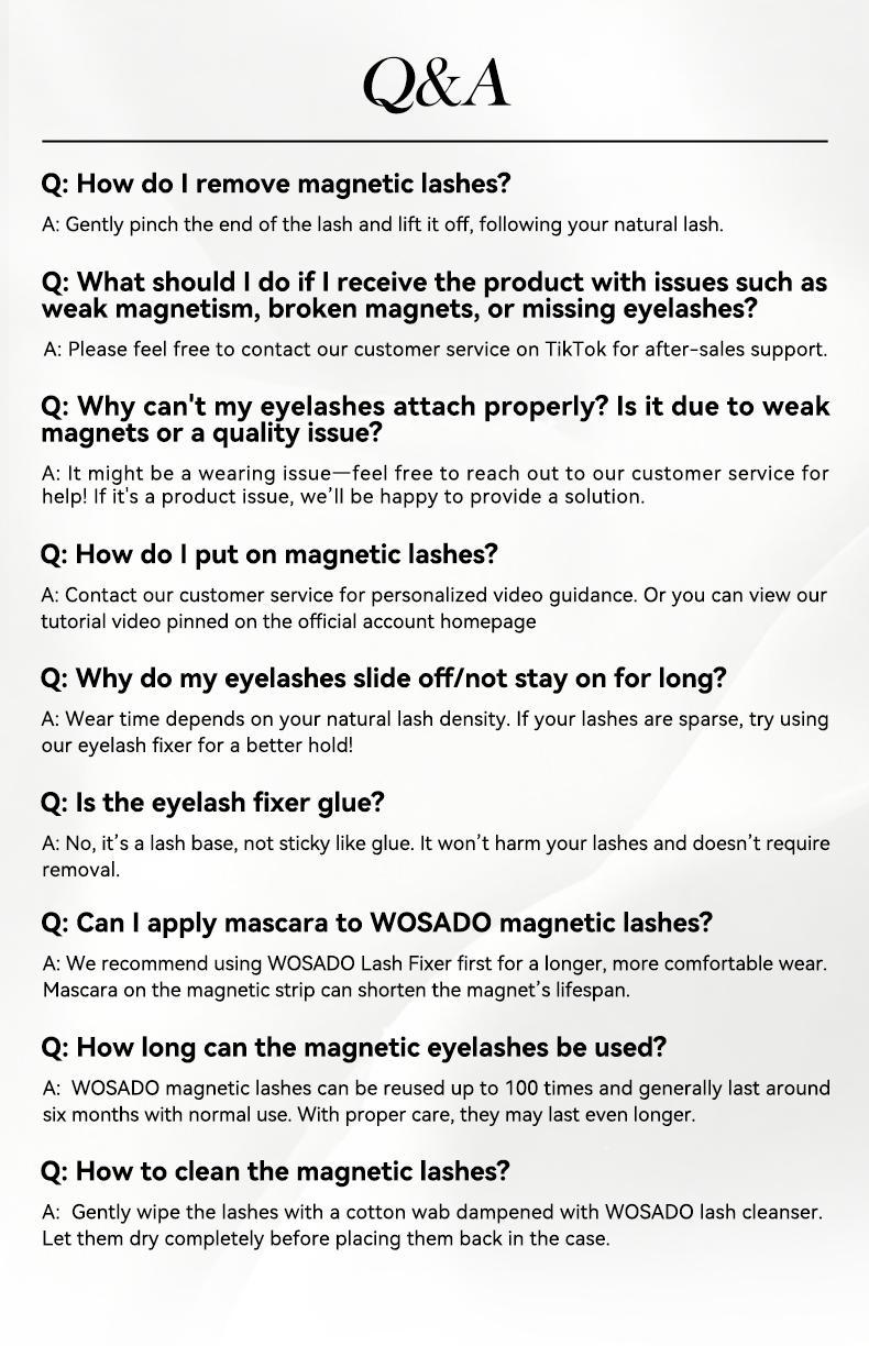 Wosado Soft Magnetic Eyelashes #17 Ice Black All-in-One Box, Reusable, Glue-Free, Waterproof, Lightweight, Natural Style Makeup Cosmetic