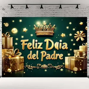 Father's Day Backdrop Gold Balloon Celebration Photography Background, Dad Theme Tapestry Wall Hanging, Premium Polyester Party Banner For Home Decor, Family Dinner, BBQ Gathering, Photo Booth Setup, Holiday Celebration Event Supplies