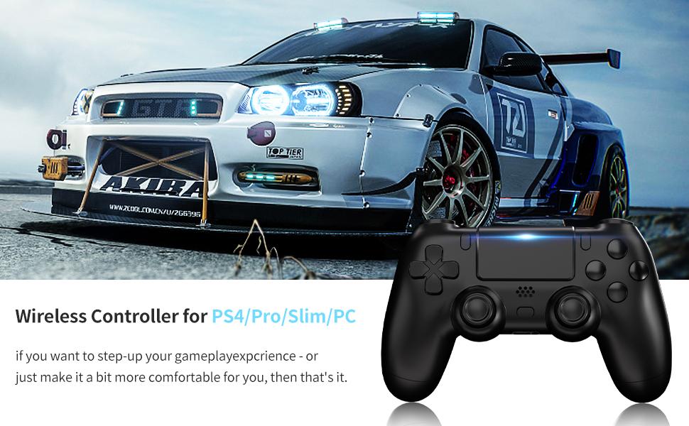 YUYIU Controller for PS4 Wireless Game Controller, Six-AxisHigh.Performance Dual Vibration, with USB ChargingCable, Compatible with Slim/Pro/Pc GamingAccessories