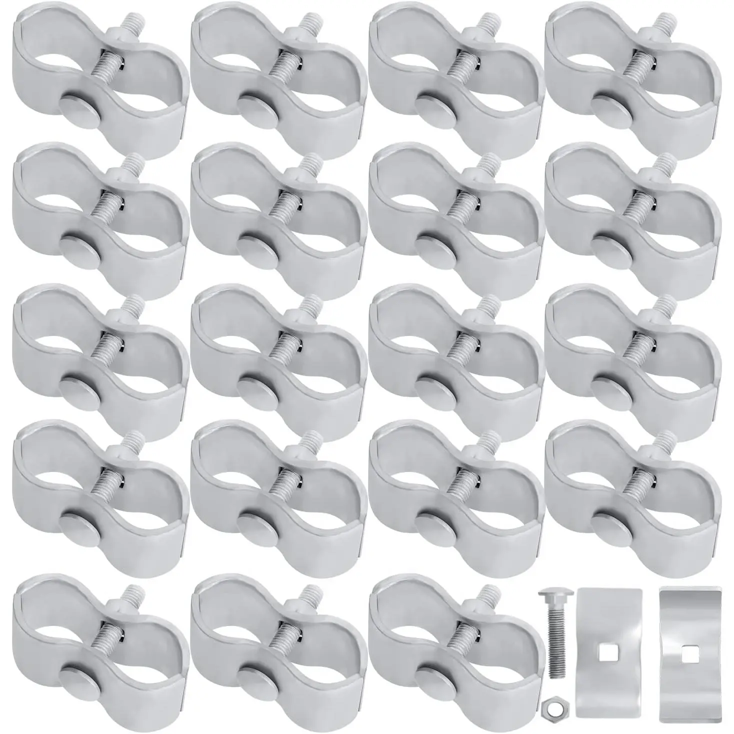 20 Sets Dog Kennel Panel Clamps Chain Link Fence Clamps 1-3/8’’ Fence Parts Galvanized Fence Ties for 32mm Pipe Panel Frames