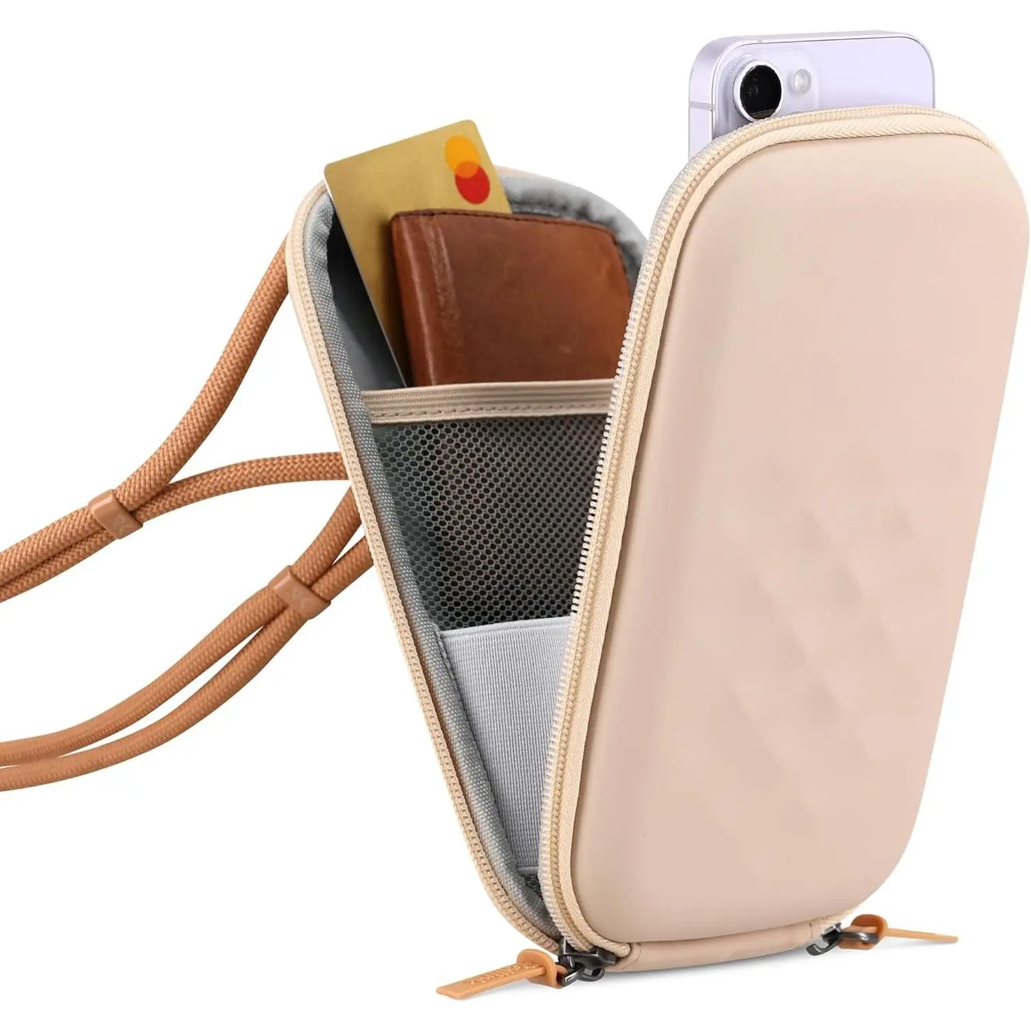 Nano EVA Hard-Shell Phone Case Crossbody Bag – Compact Travel Organizer, Water-Resistant, Adjustable Strap | Quick-access layout