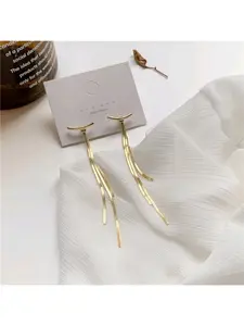 Double-layered long earrings, simple and fashionable women's earrings with unique tassels, S925 silver needle pendant earrings.