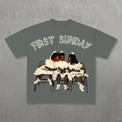 Men's Regular Fit Girl & Letter Print Round Neck Tee, Casual Short Sleeve Crew Neck T-shirt for Summer, Men's Top for Daily Wear, Casual Style Graphic Tee
