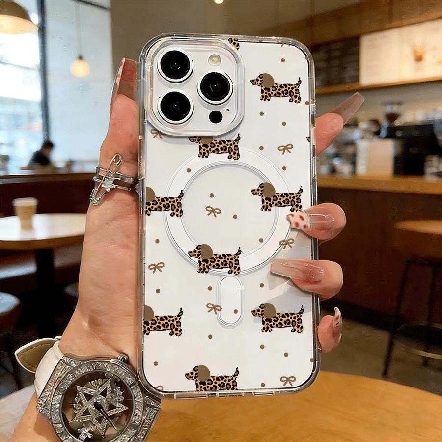 Dog Bone Pattern Magnetic MagSafe Snap Case for iPhone 17/16 Pro Max 15 Pro 14 13 12 Mini 11 XR XS Plus SE Shockproof Slim Protective Cover