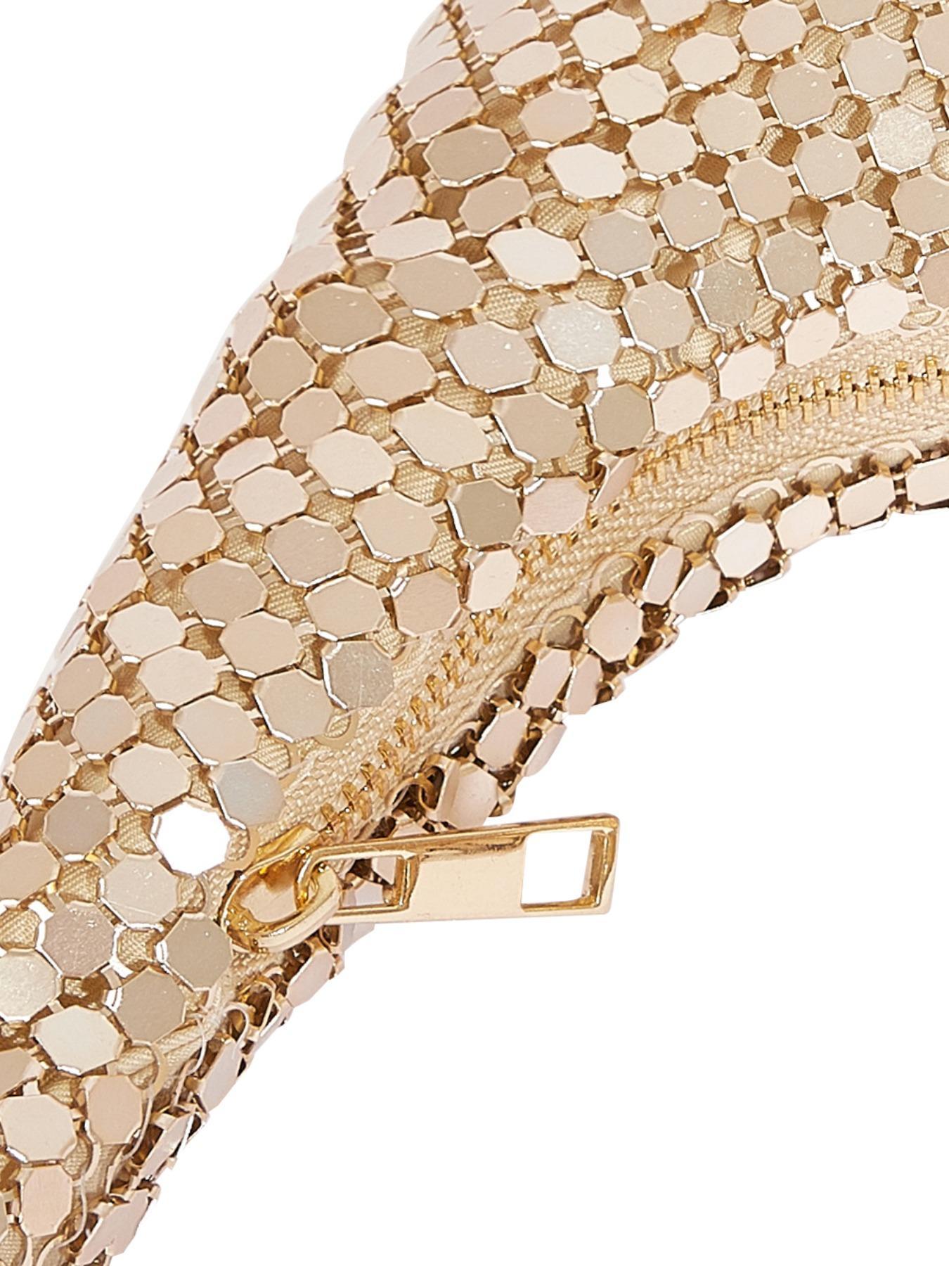 Women's Elegant Metallic Evening Bag, Exquisite Trendy Hobo Bag, Fashionable Bag for Party Decoration, Hobo Shoulder Bag, Elegant Bags, Elegant Embossed Bag