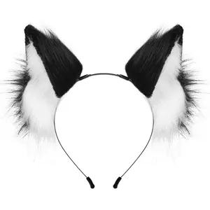 Cosplay Wolf Ear Headband, Handmade Plush Lone Wolf Hair Accessory, Stylish Animal Ears Headband for Cosplay, Cute and Cool Design