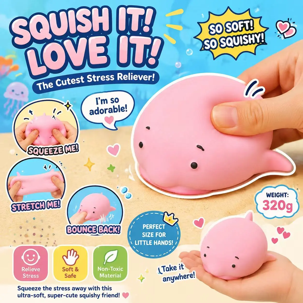 Large Smelly Fish Stress Relief Toy, Squeeze Fun for Relaxation, Perfect for Anger Management, Unique Sensory Play Experience