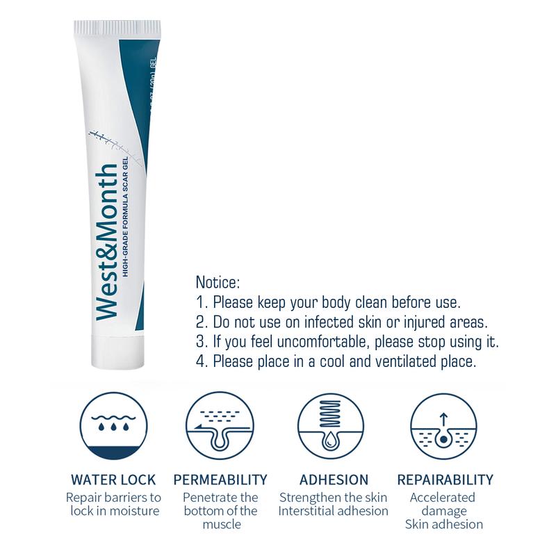 West&Month High-Grade Formula Scar Gel, Scar Repair Surgery Scar Pregnancy Smoothing Skin Care Gel