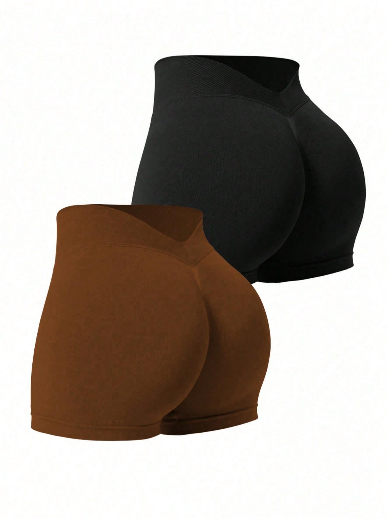 Women's Solid Color Gym Shorts, Running Yoga Shorts, Breathable Comfortable Skinny Shorts for Yoga Gym Workout, Ladies Sportswear for All Seasons