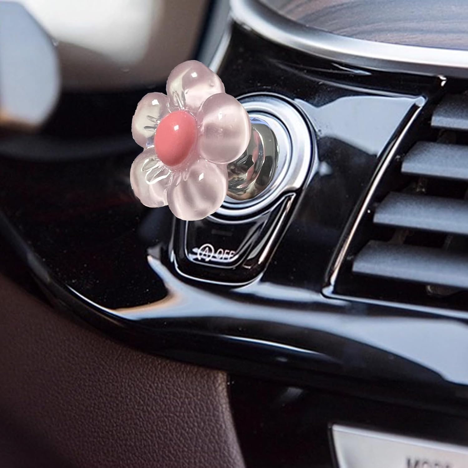Push to Start Button Coer,Engine Start/Stop  Flower Starter Coer,  Accessories, Decor for Women(
