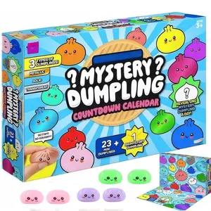 24 Mini Glitter Dumpling Countdown Calendar Blind Box, Colorful Stress Relief Toys, Perfect for Birthday, Christmas, Thanksgiving Gifts