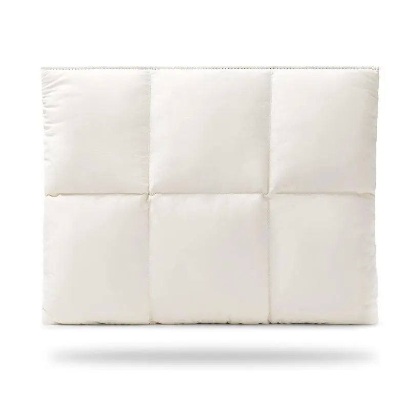 Quilted Puffer Laptop Sleeve - Fabric, Snug Fit, Slim Profile, Easy Open Zippered Soft Cover, Travel Computer Bag for 13-16 Inch Notebooks