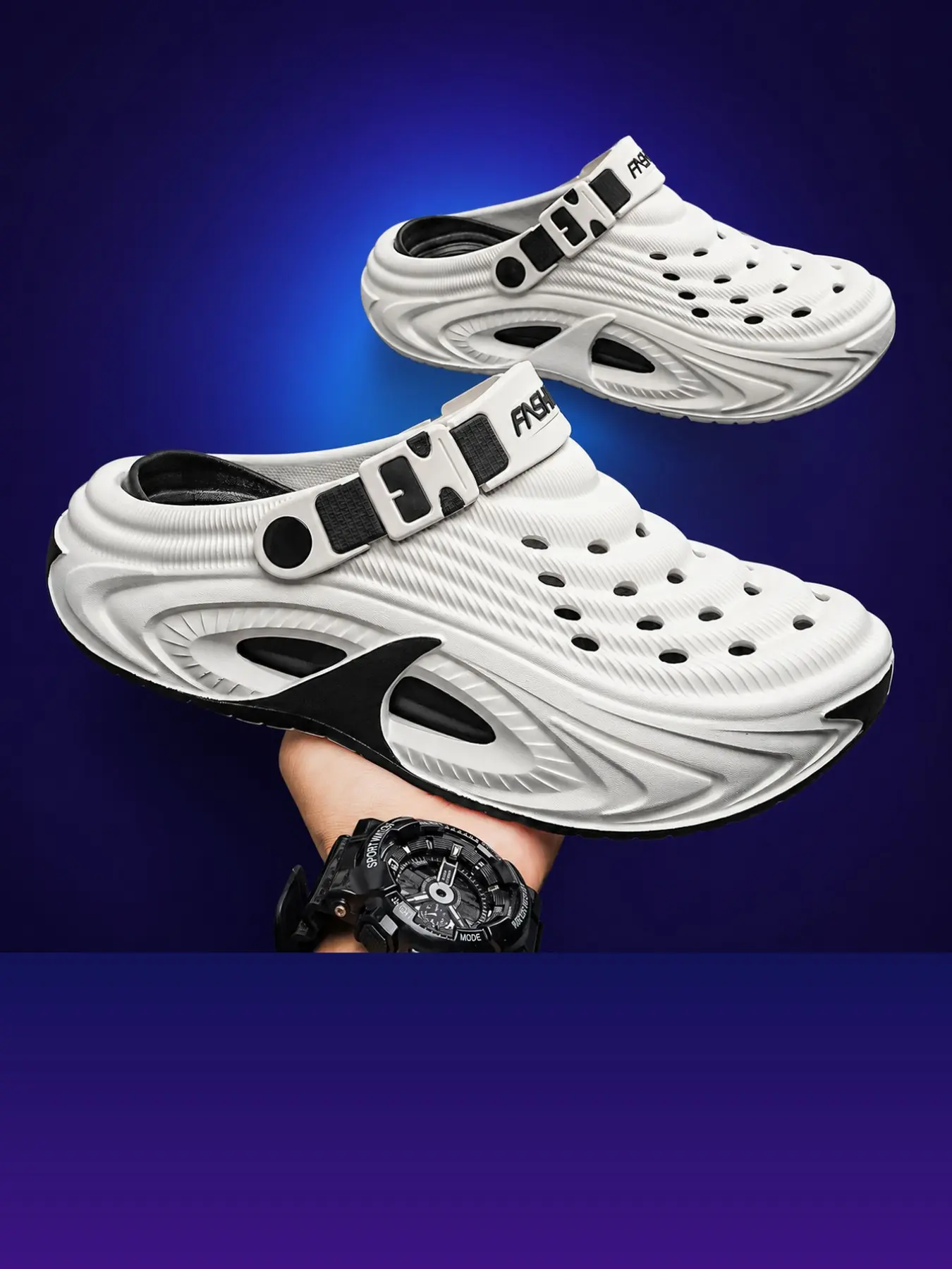 Men's Sporty Eva Slippers, Anti-Slip Thick Sole, Lightweight Breathable All-Season, Casual Comfort Shoes for Men