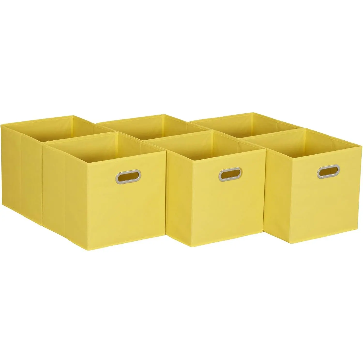 6 ct Open Fabric Cube Storage Bins, Golden Yellow