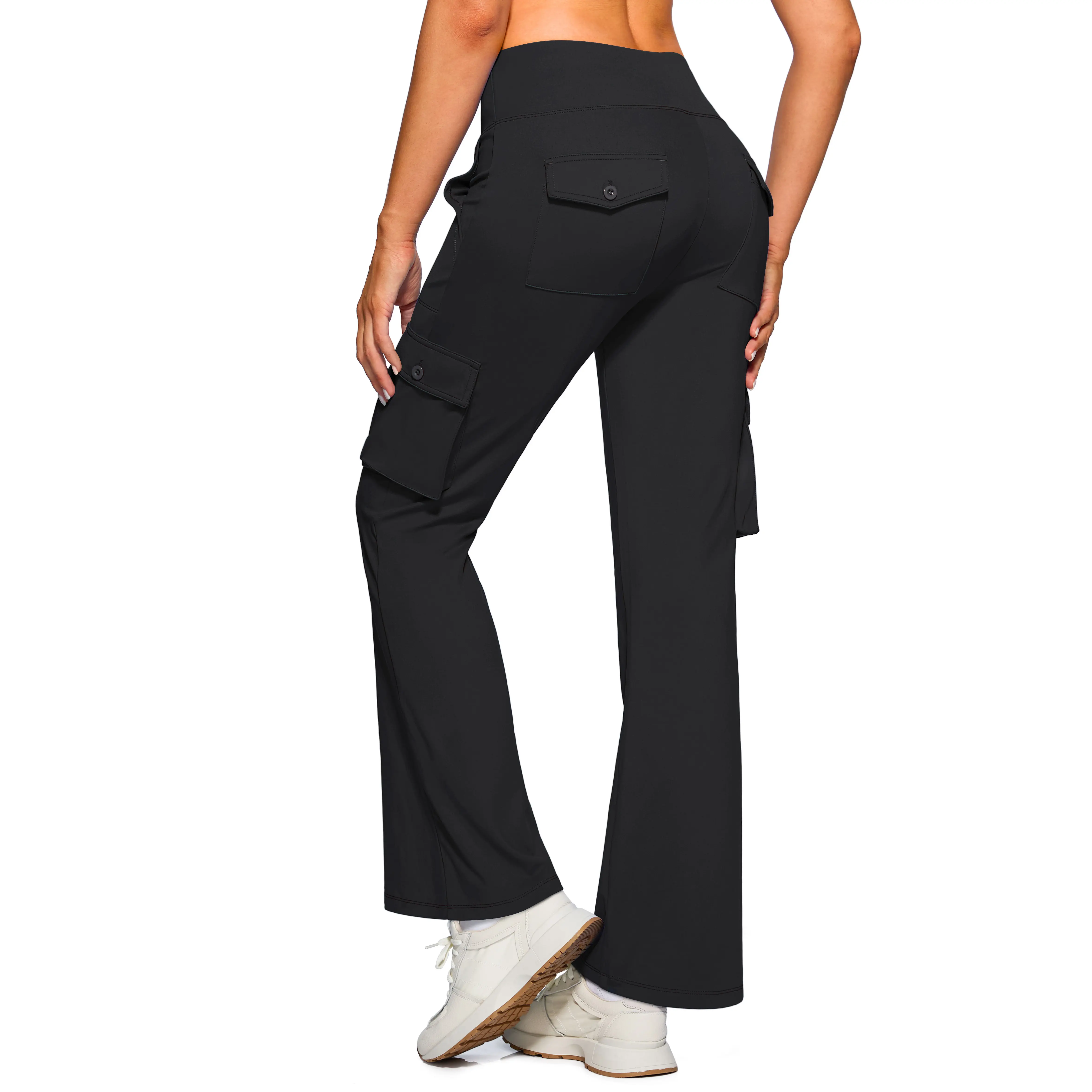 [Clearance] G Gradual Women's High Waist Yoga Pants With 6 Pockets Stretch Cargo Flare Leggings for Fitness, Work，Travel, Casual Wear