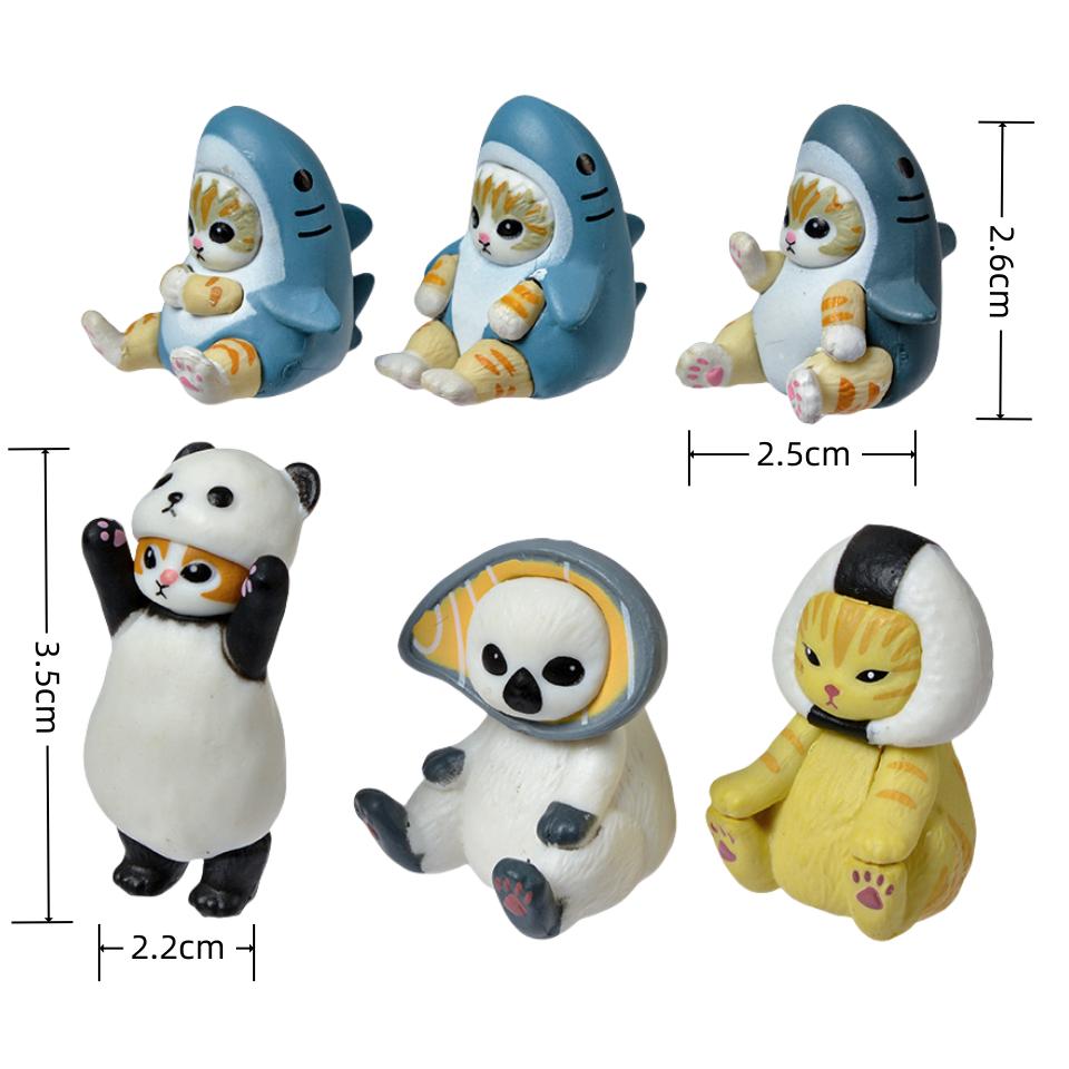 Mofusand Shark Cat Blind Box Fruit Animal Cute Mini Figures Anime Ornaments Dolls Fans Kid's Toy Model Christmas Birthday Gifts