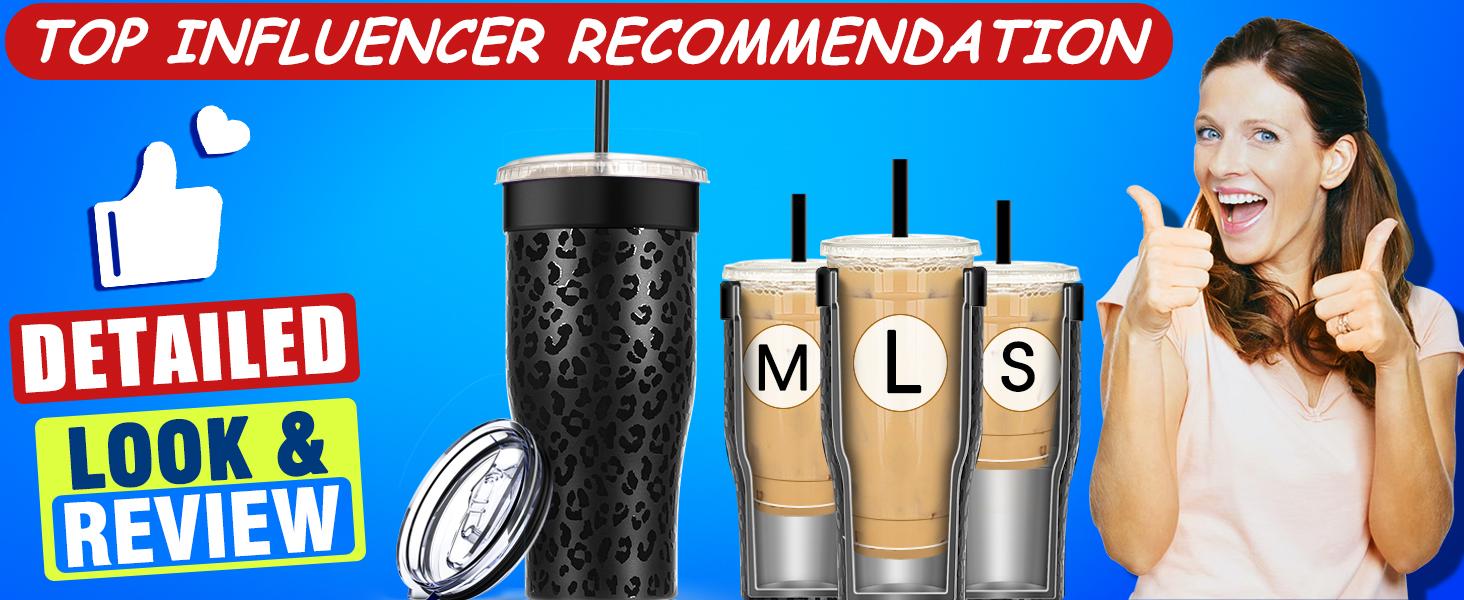 Universal Iced Coffee Sleeve -  Upgraded Double Wall Reusable Stainless Steel Holder Sleeves Insulator for Cold Drinks Fits Starbucks McDonalds Small Medium Large Cups (Glitter) Drinkware Tumbler Insulation Bottled Portable Classic Lid