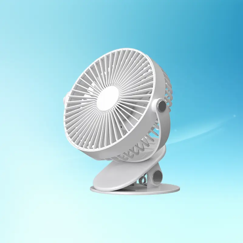 USB Rechargeable Clip Fan With Night Light Silent Mini Cooling Fan For Desk Home Office Baby Stroller Indoor Use