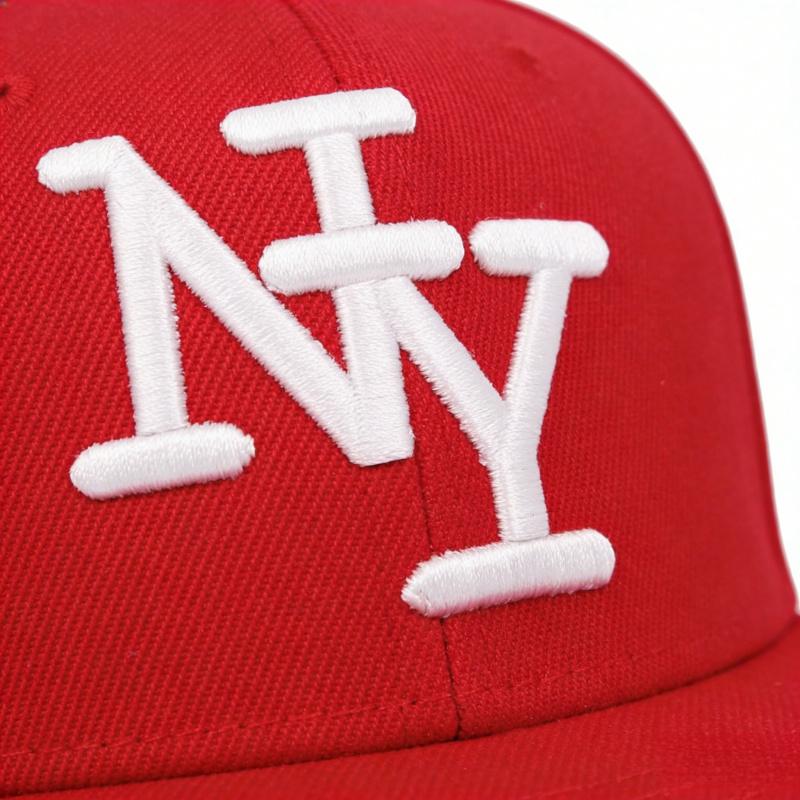 Flat-brim baseball cap with 3D NY embroidery, fully enclosed flat-brim cap, unisex, suitable for street dance, large head circumference hat