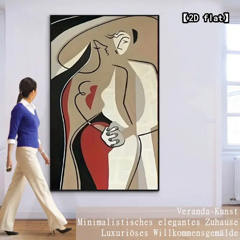 【2D flat】1 piece of abstract style female artwork, modern life unframed decoration, decorative painting art, neutral texture, for bar, home, and dormitory wall decoration, cafes, living rooms