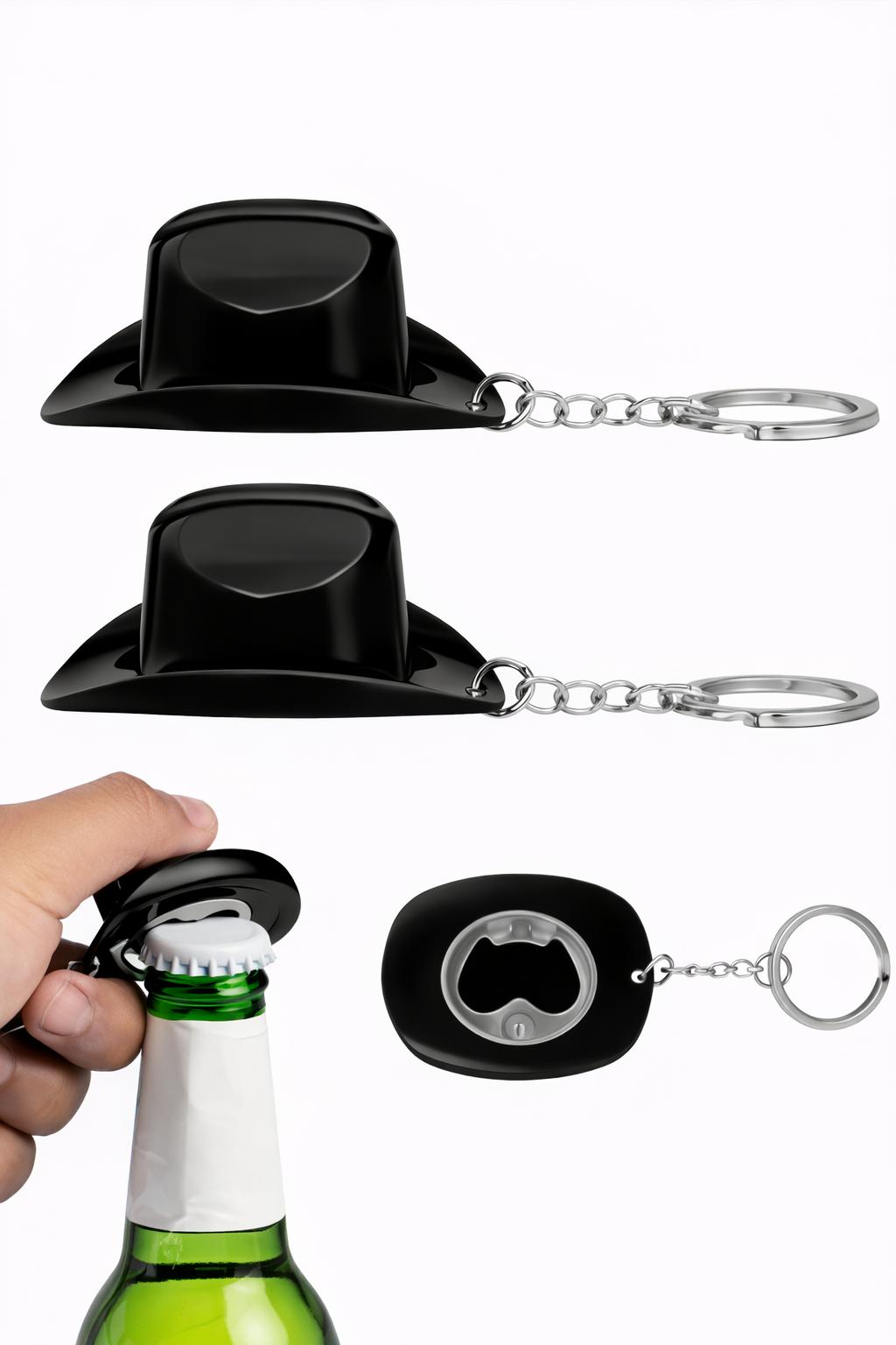 Cowboy Hat Texas Style Bottle Opener Keychain, available in three colors to create your personalized style. Cowboy hat / Tejana Bottle opener keychain,Cowboy Hat Bottle Opener, Portable ABS Cap Keychain Beer Openers, small party gift birthday sister fun