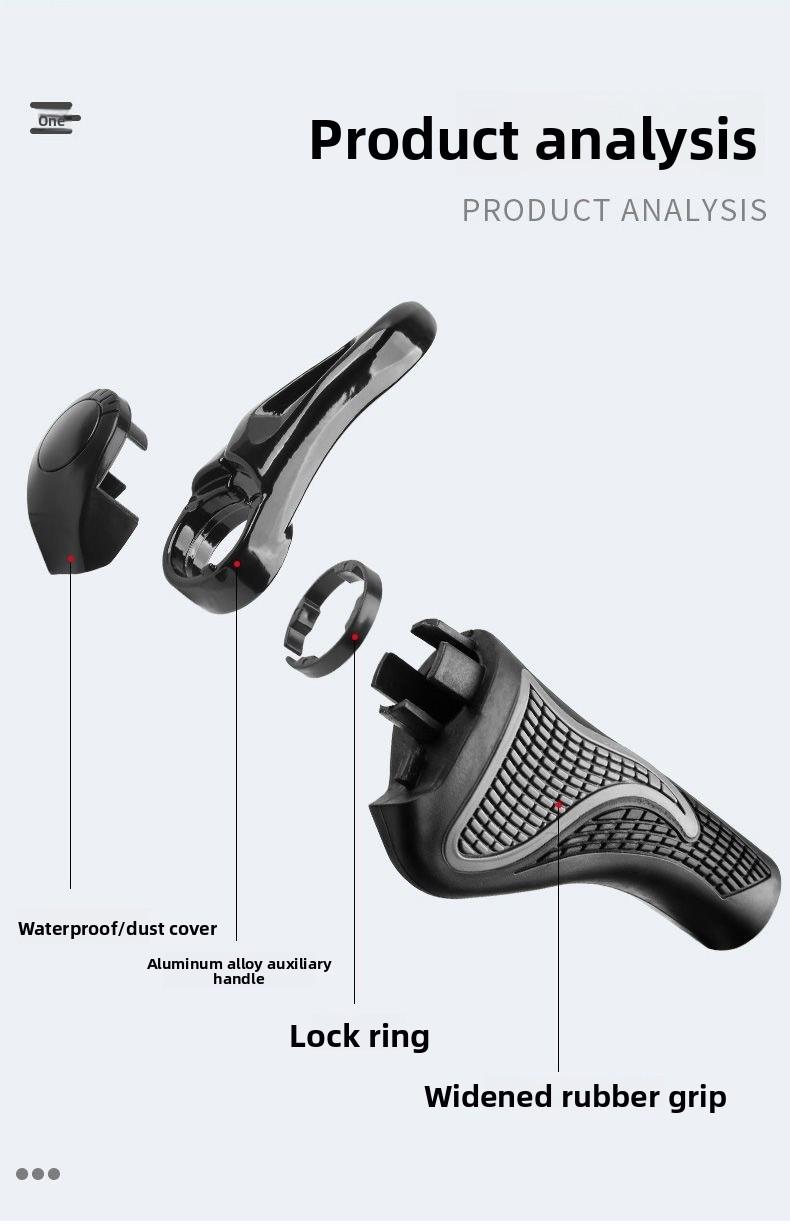 Bicycle Handlebar Covers Silicone Mountain Bike Auxiliary Handle Covers Comfortable Non-Slip Black Horn Boxed with Tools