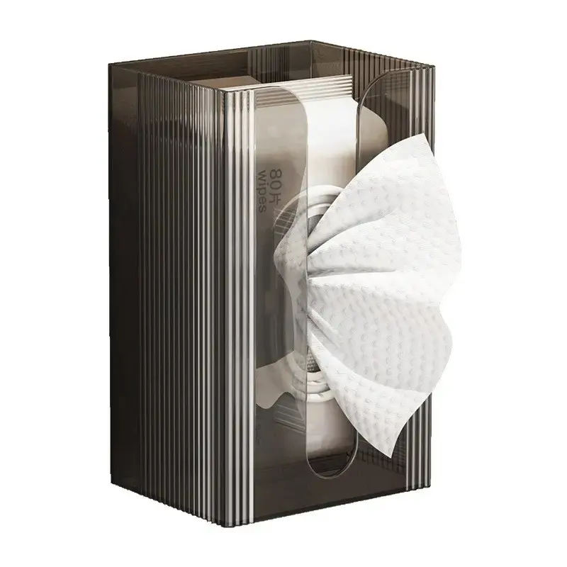 Luxury Bathroom Tissue Holder Wall Mounted Storage Organizer for Facial Tissues Wet Wipes and Napkins, Transparent Minimalist Home Accessory with Strong Adhesive Installation, Trendy Gift for Halloween Christmas Birthday Mothers Day and New Home