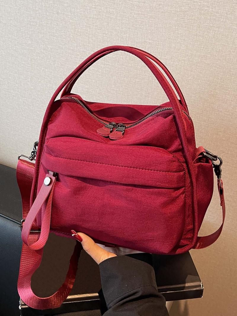 Niche design simple and casual daily commuter bag, small fresh contrast color handbag messenger bag, fashionable and trendy versatile multi-color optional, suitable for daily commuting, shopping, etc., Everyday Shoulder Bag